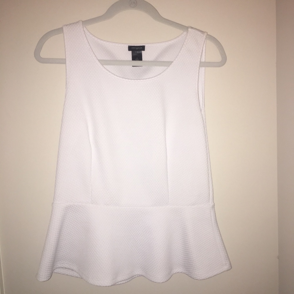 White Peplum Tank Top